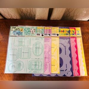 NWOT Colorful “ Plan A Page” & “ Boarder Buddy Scrapbooking Templates Sets